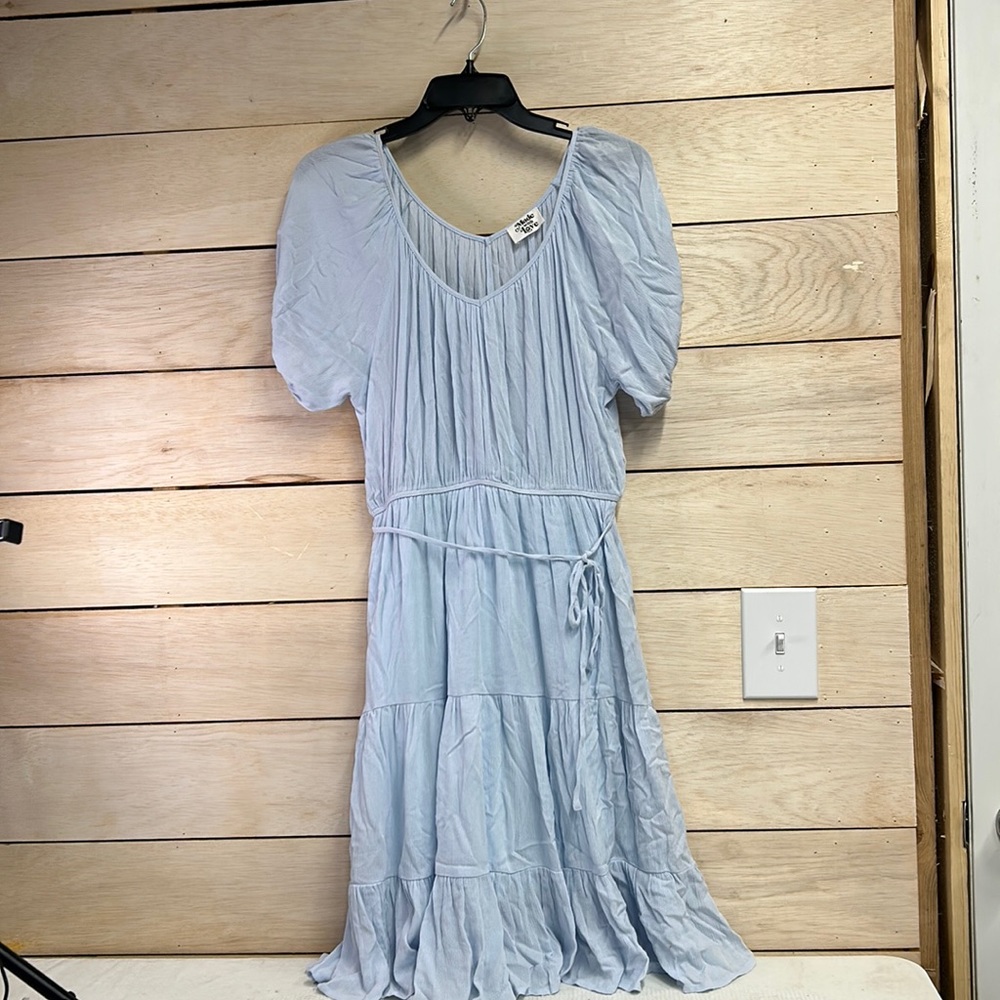 Made With Love Gauzy Pale Blue  MIDI Dress Large